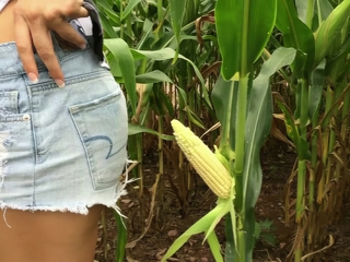 Unstoppable Farm Girl Goes Wild With Rural Stranger - Full Exposure In Open Field!