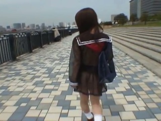 Japanese Student Shocks Guys on Walk - Must See!